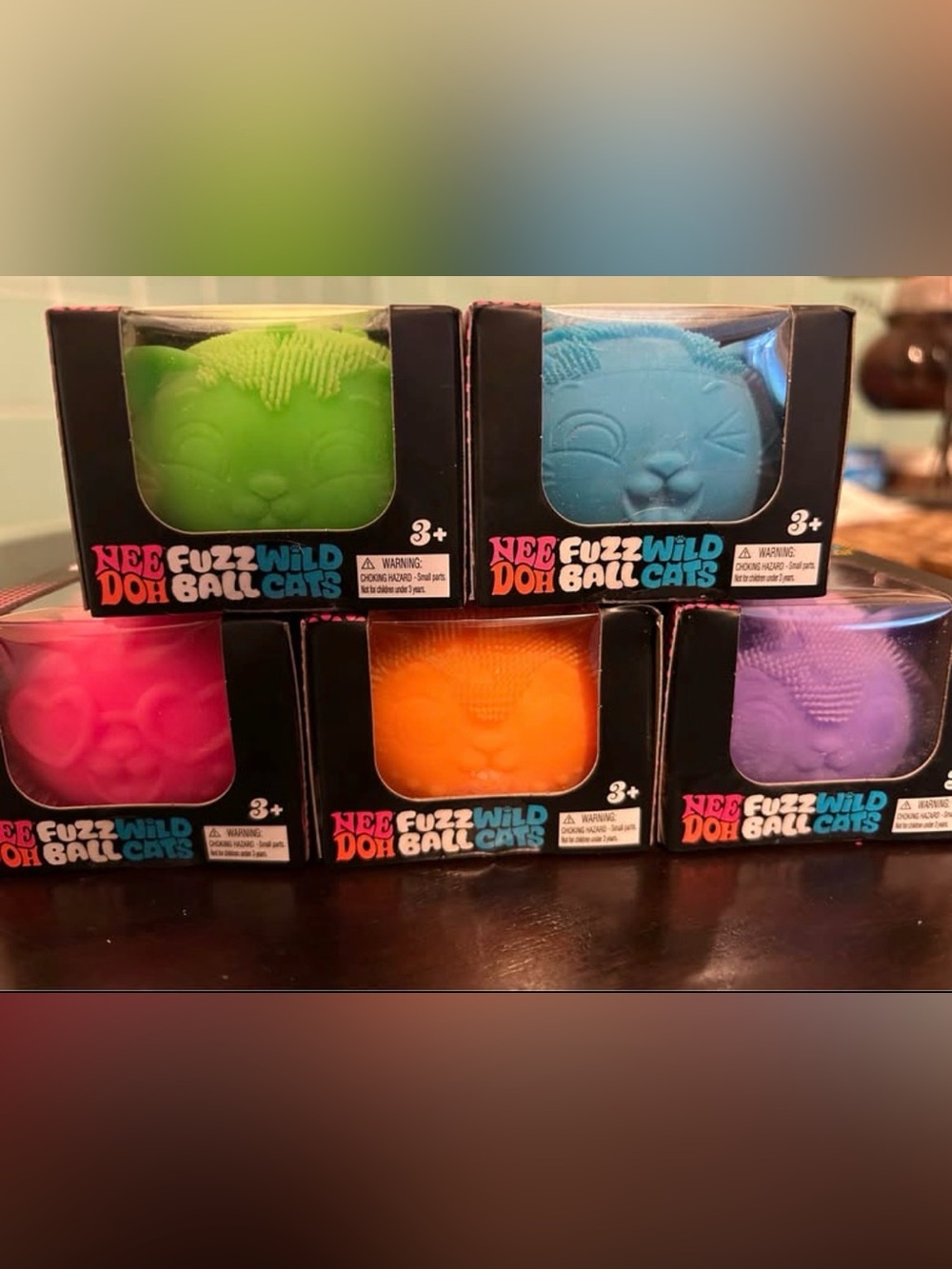 Needoh Wild Doh Ball Cats - Assorted Colors (Green, Blue, Pink, Orange, Purple)